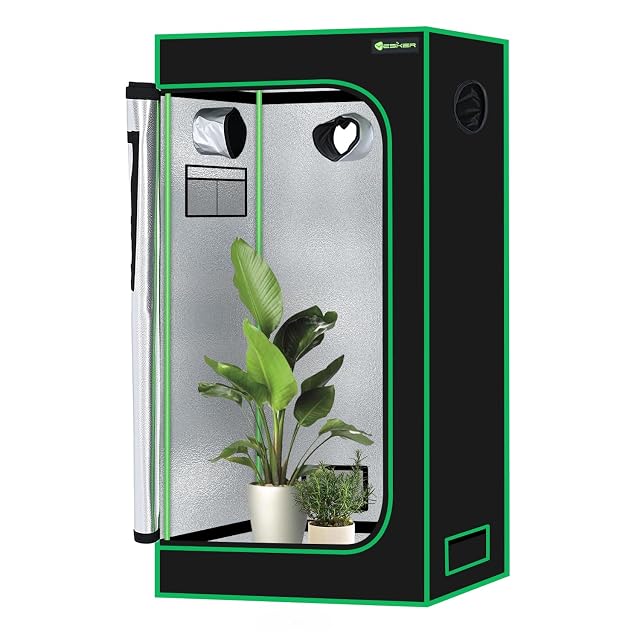 Yesker 2x2 Grow Tent 24x24x48 High Reflective Mylar Small Indoor Growing Tents 600D Oxford Cloth with Observation Window