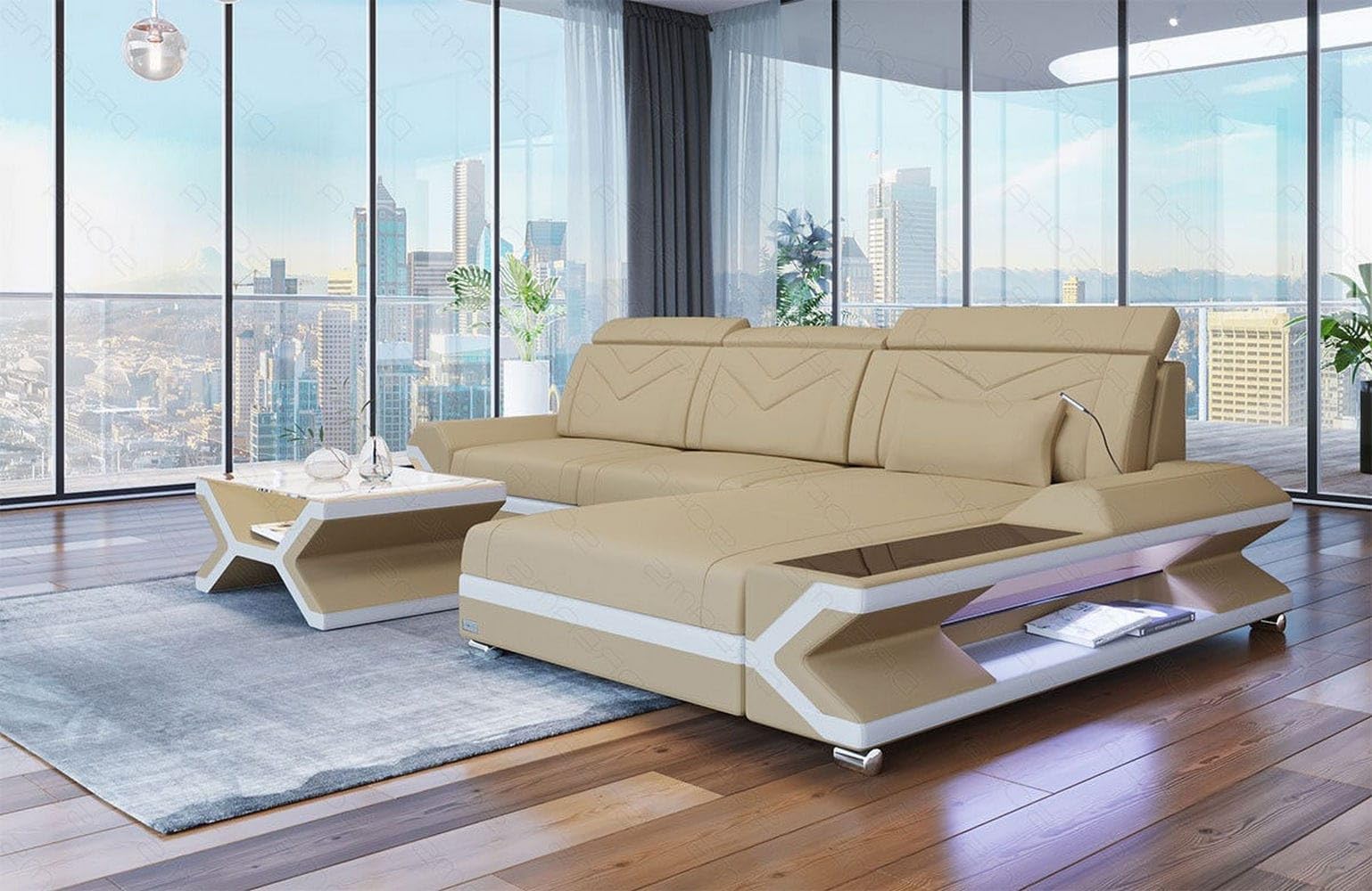Sofa Dreams Couch Napoli L-Form in Stoff