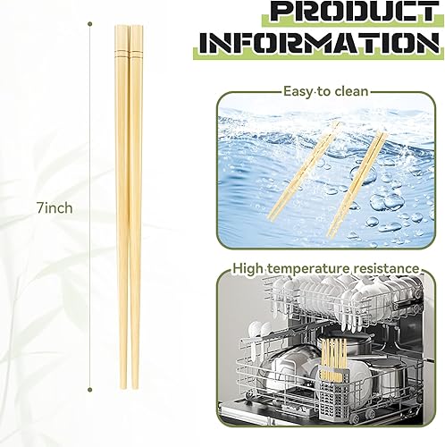 Vista 26 de 20 pares de palillos de 9.5 pulgadas x 20 pares, reutilizables, diseño simple y minimalista, más opciones de tamaño de 7"/9.5"/12