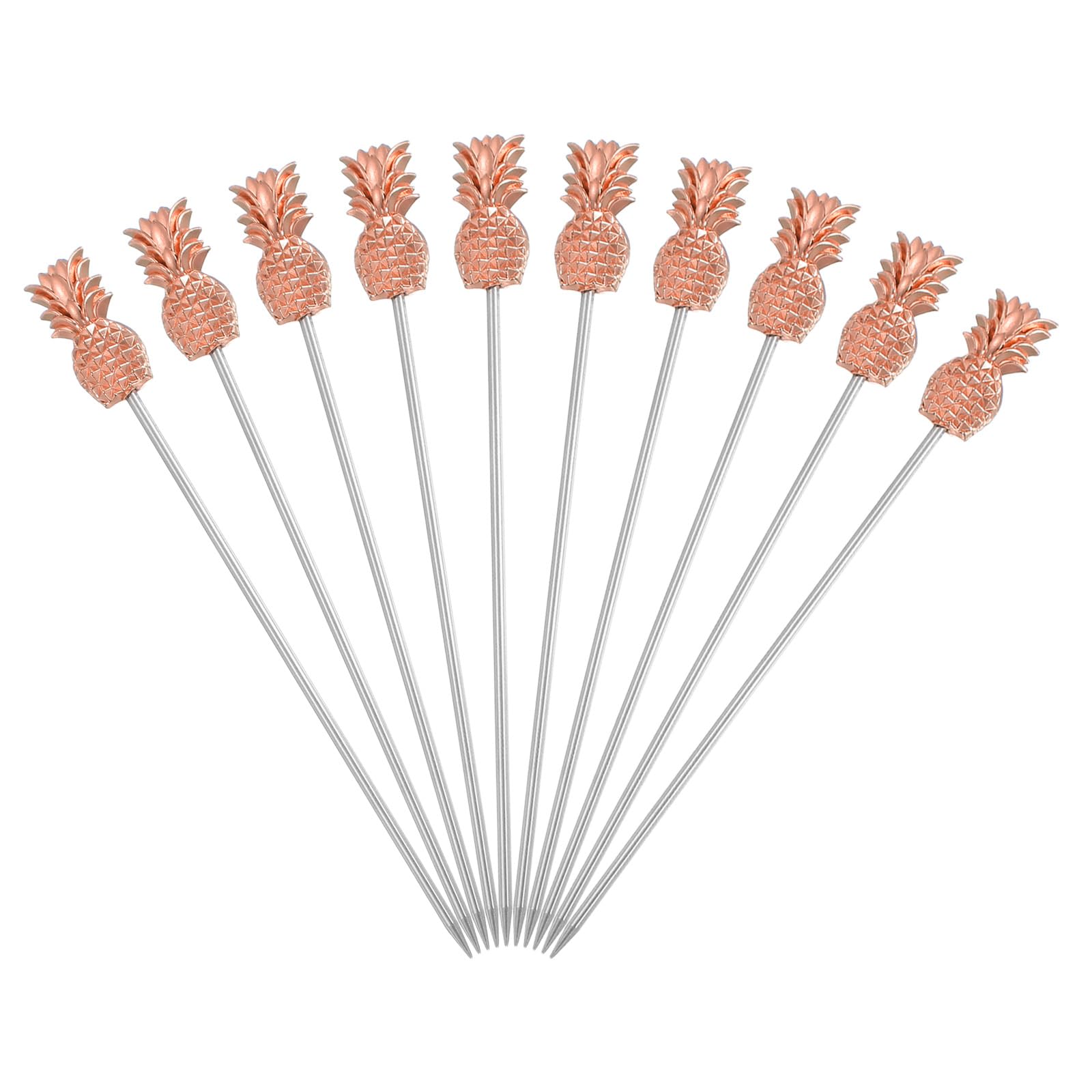 Pics à cocktail uxcell en acier inoxydable lot de 10 pièces de 10,6 cm