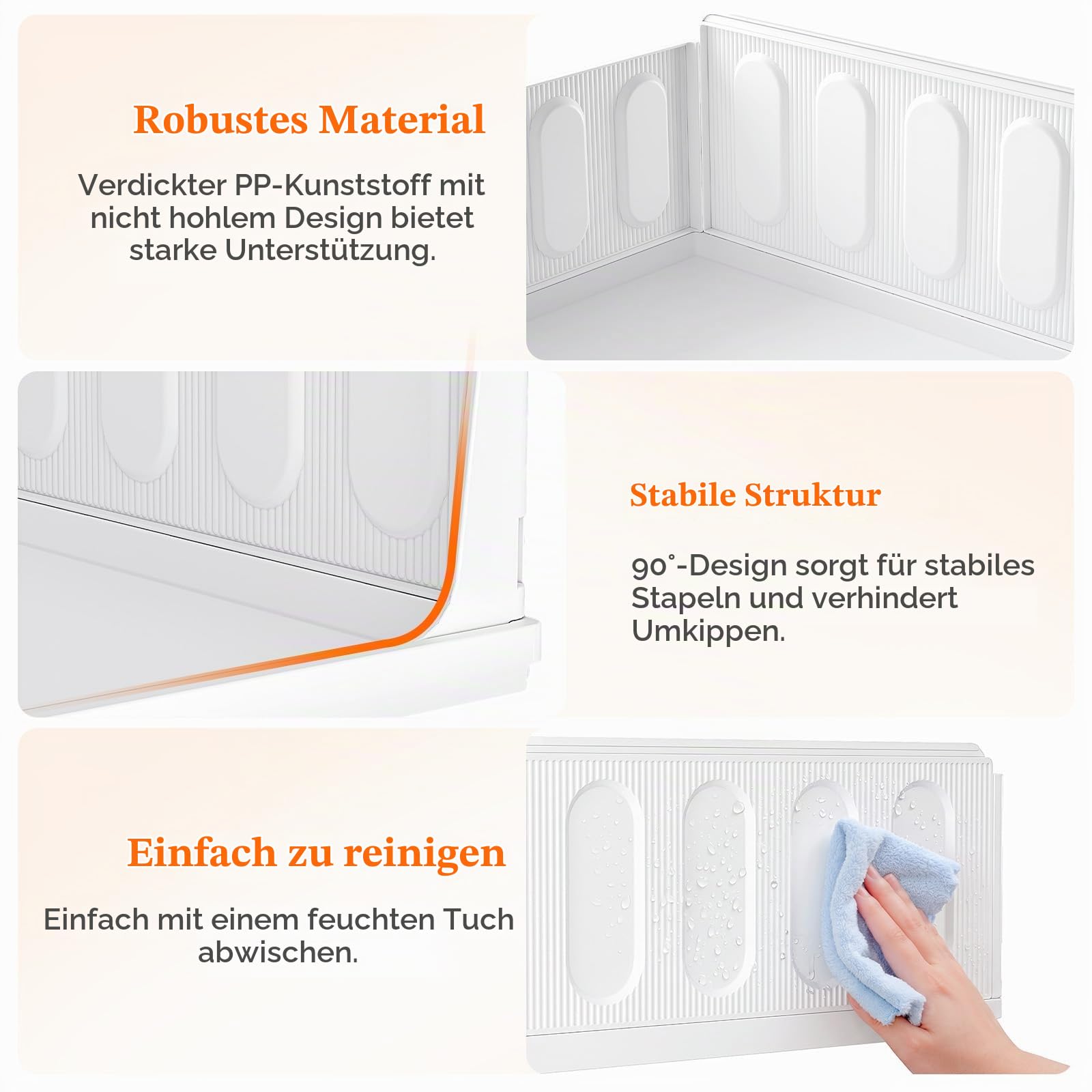 Lifewit 8er Set Stapelbare Kleiderschrank Organizer 35.5 cm Tief | Ausziehbar Kunststoff Ordnungssystem für Schrank & Einlegeböden, Aufbewahrungsbox für T-Shirt, Küche, Wohnmobil