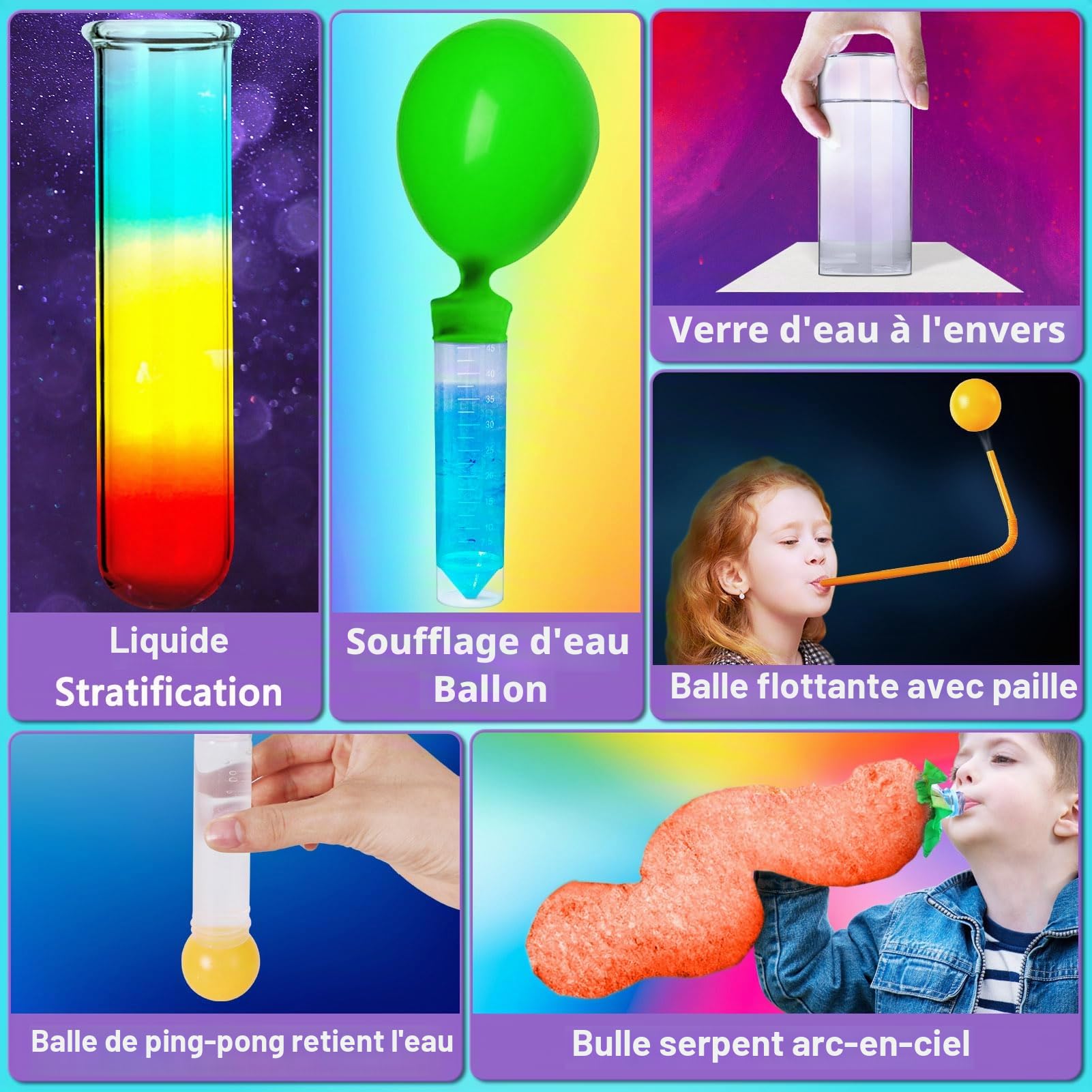 UNGLINGA Plus de 70 kits d'expériences pour enfants, volcan et construction chimique