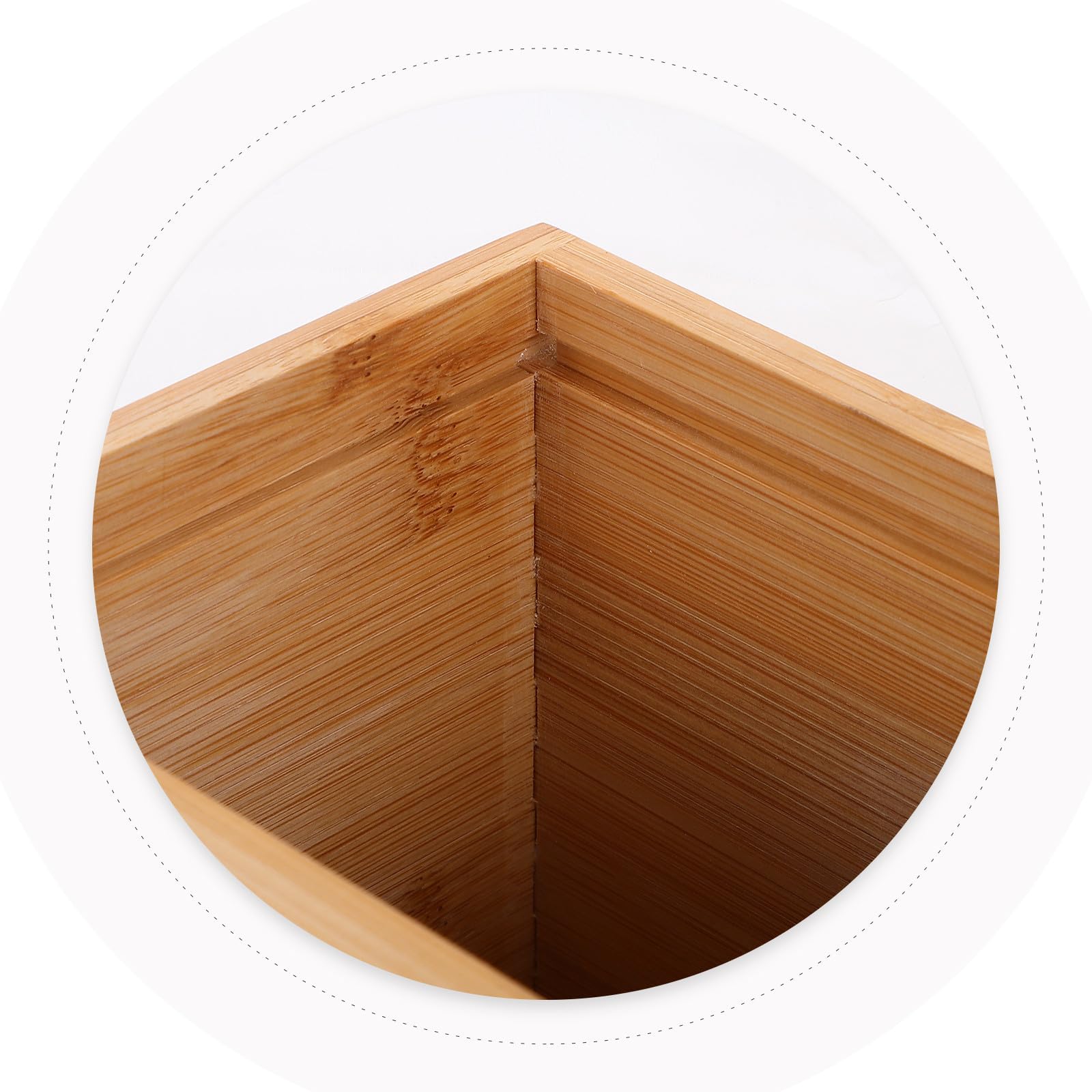 MAGICLULU Cesta de Bambú Tejida a Mano Asa Ajustable y Diseño Sencillo, Caja de Almacenamiento para Picnic y Uso Doméstico, Material Madera Duradero Color Caqui