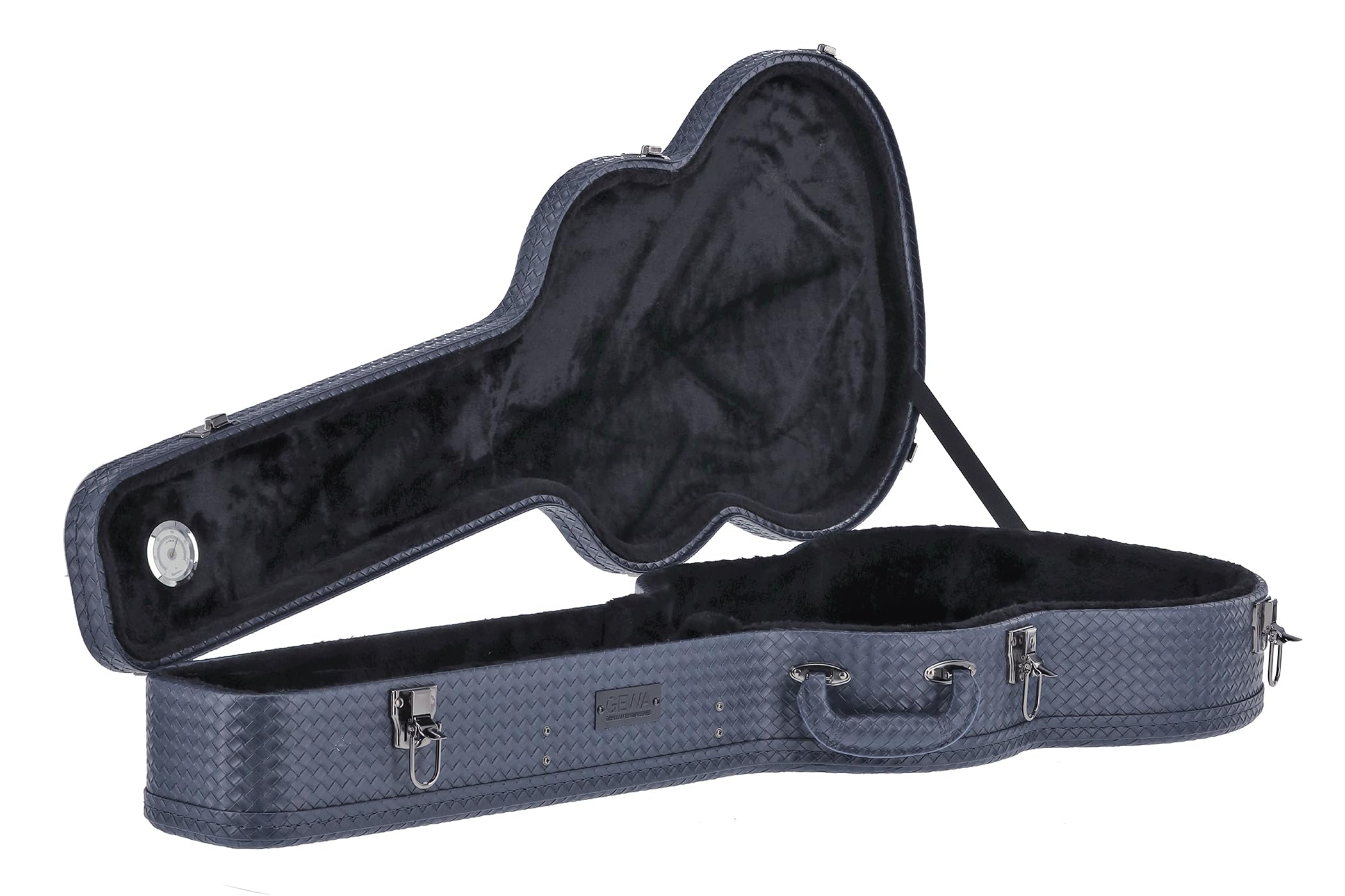 GEWA Gitarrenetui Vipera – Gitarrenkoffer Konzertgitarre - Holzkern - Gewölbter Deckel - Blau - Zubehörfach - Hygrometer