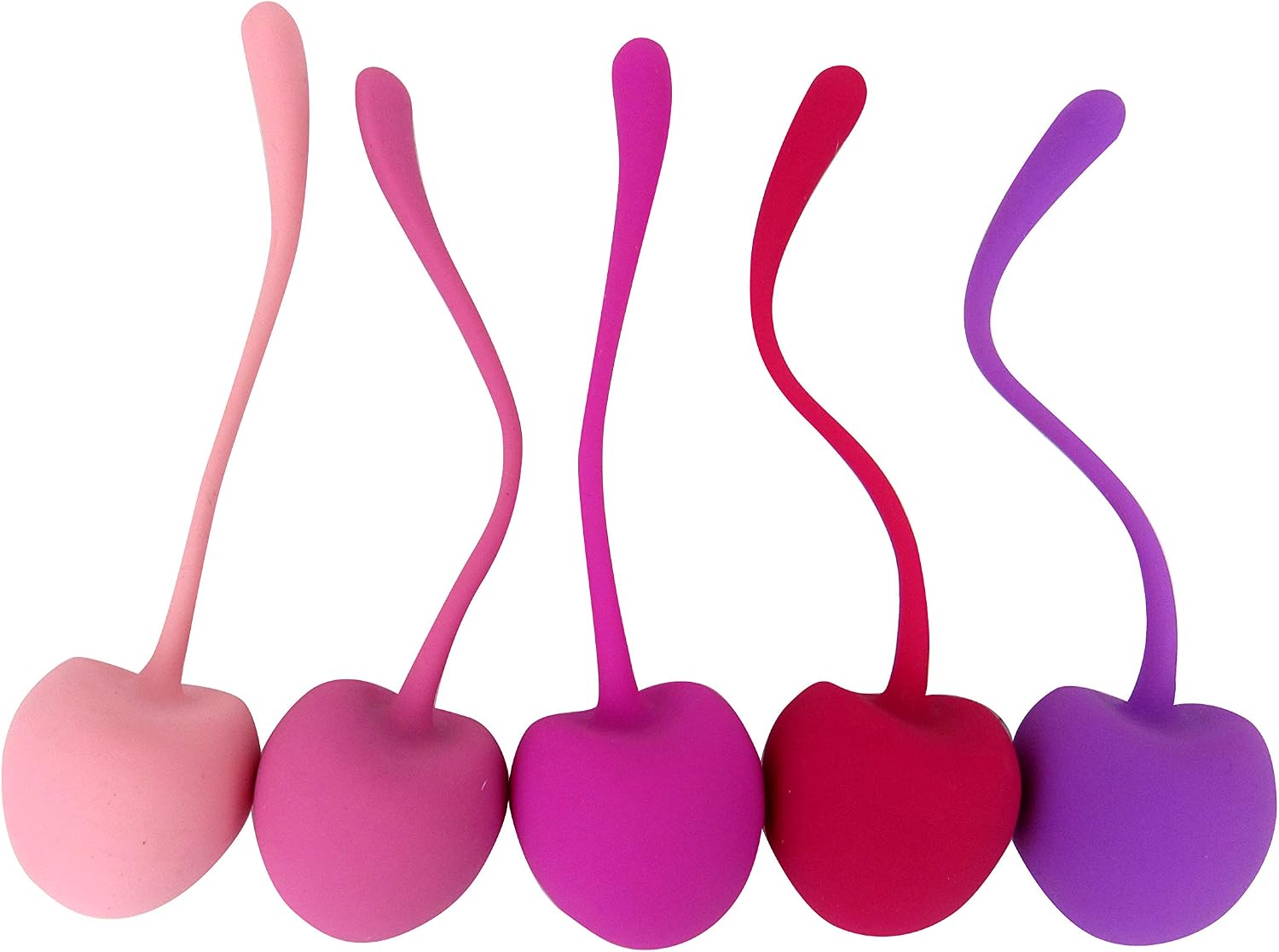 Shibari Cherry Kegel Balls, 5Piece Variable, Weighted Set to Exercise & Tone Pelvic Floor Muscles, Made with Premium Grade Silicone