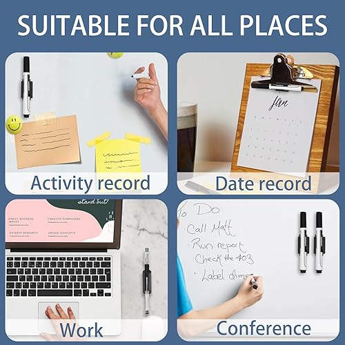 Miniatura 4 de Juego de 20 portalápices para escritorio, soporte adhesivo para bolígrafos con 20 calcomanías mejoradas adicionales, soportes de silicona para