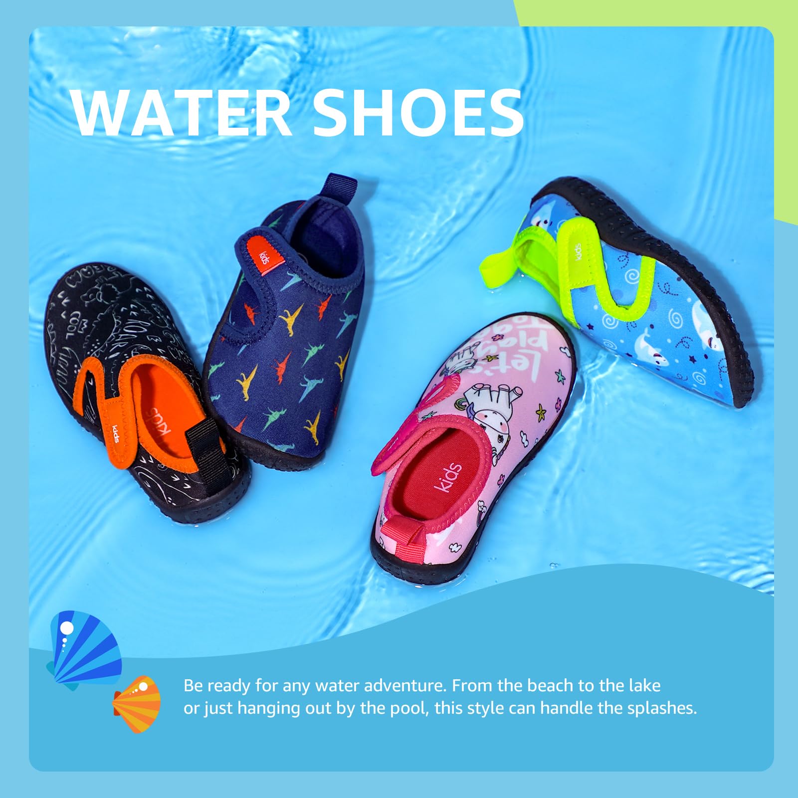 STQ KIDS Scarpine Bambino Granchi Bambino Leggero Scarpe da Acqua Flessibile Traspirante Asciugatura Rapida Calzini per Piscina EU20-28