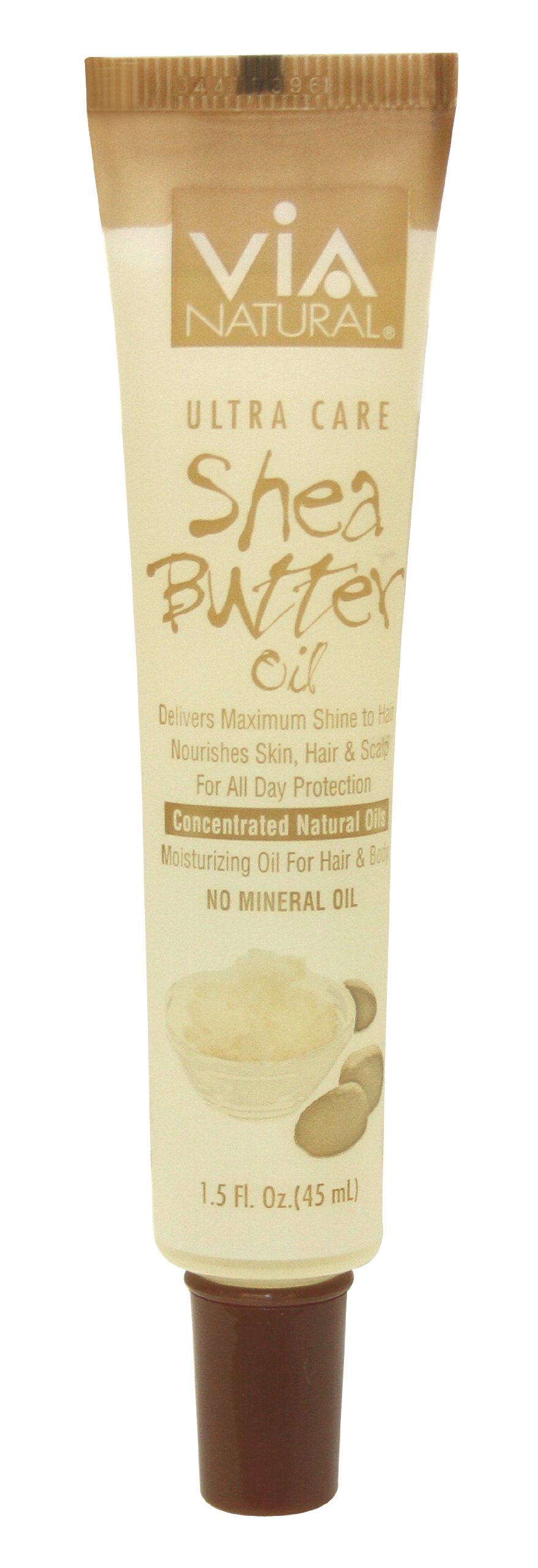 Via Natural Ultra Care Shea Butter Oil Concentrated Natural Oil 1.5oz - Delivers Maximum Shine to Hair Nourishes Skin, Hair & Scalp For All Day Protection - 6 Pack