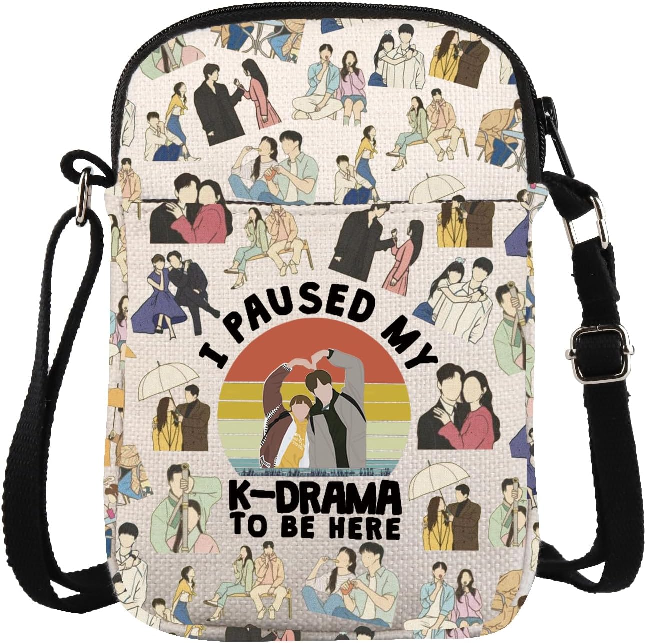 ZJXHPO K Drama Messenger Bag For Korean TV Show Fans I Paused My KDrama To Be Here K Drama Cross Body Bag Korean Lover Gift