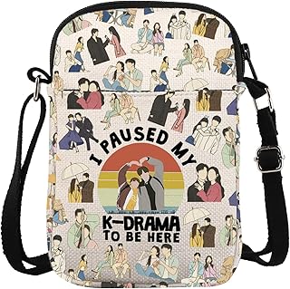 ZJXHPO 한국 TV 쇼 팬들을 위한 K 드라마 메신저 백 I Paused My KDrama To Be Here K 드라마 크로스 바디 백 한국 애호가 선물