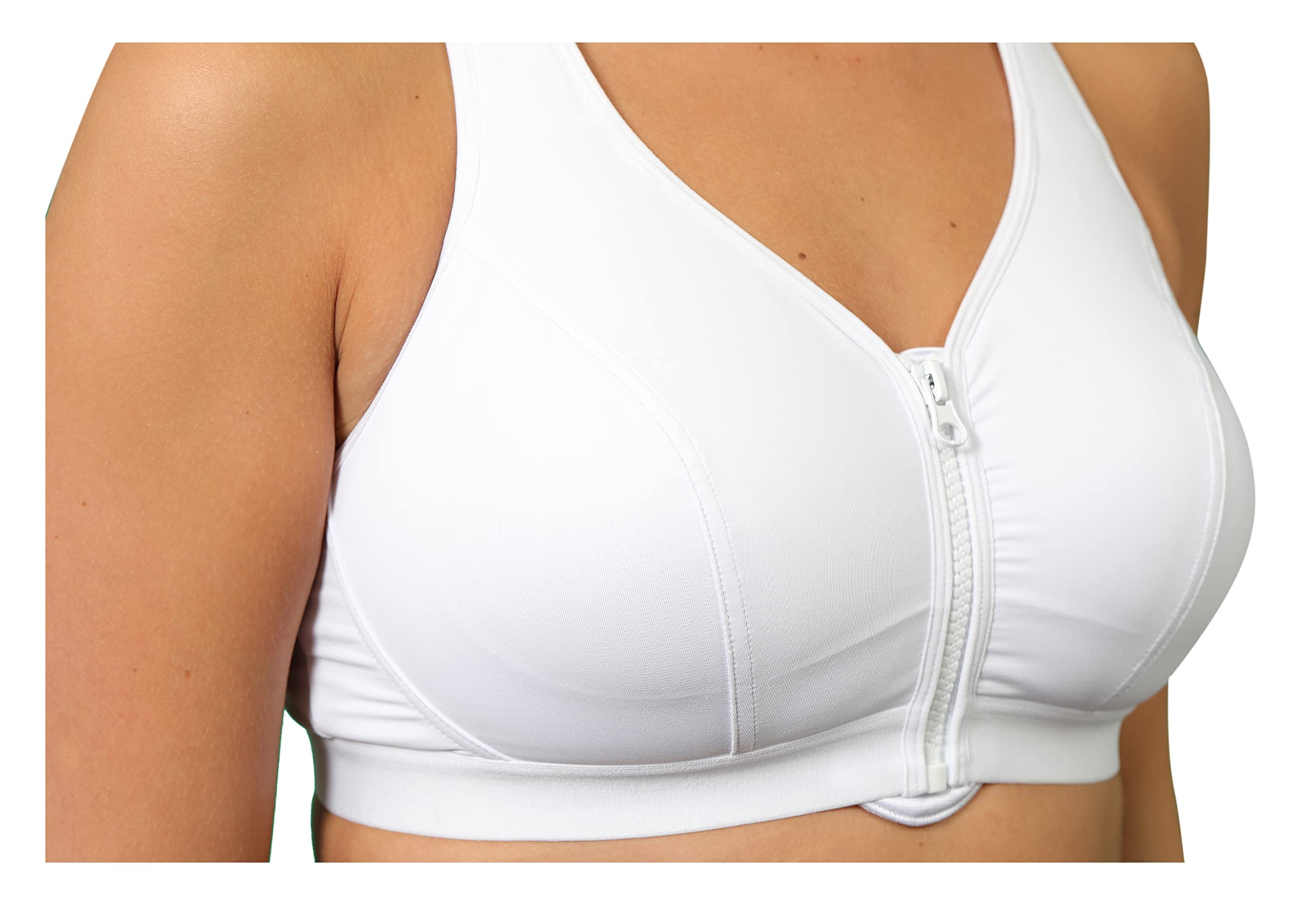Women's Medium - High Impact Wirefree Zip Front Workout Gym Sports Bra