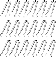 Vista 14 de Mini Pinzas para Servir, Anytrp Paquete de 18 Pinzas de Acero Inoxidable para Azúcar, Pinzas para Hielo de 4.3 pulgadas, Pinzas de Cocina