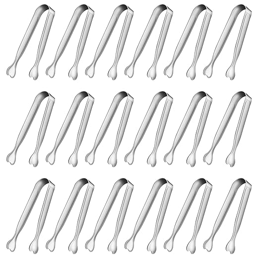 Mini Serving Tongs, Anytrp 18-Packs Stainless Steel Sugar Tongs, 4.3inch Ice Tongs Kitchen Appetizers Tongs for Coffee Bar, Tea Party, Desserts Party, Sugar and Ice Bucket