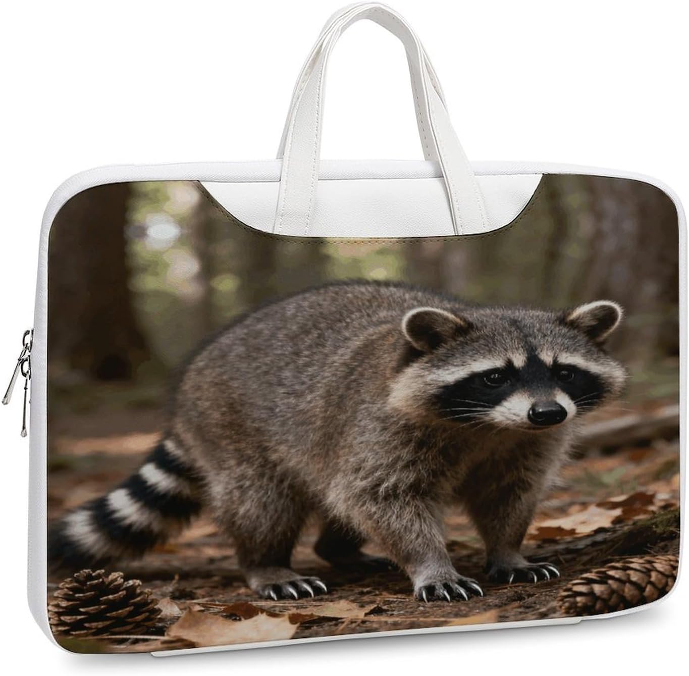 Raccoon 42x30.5cm White-style Laptop Bag Leather Tablet Computer Briefcase Large Capacity Work Business Tote Bags for Office