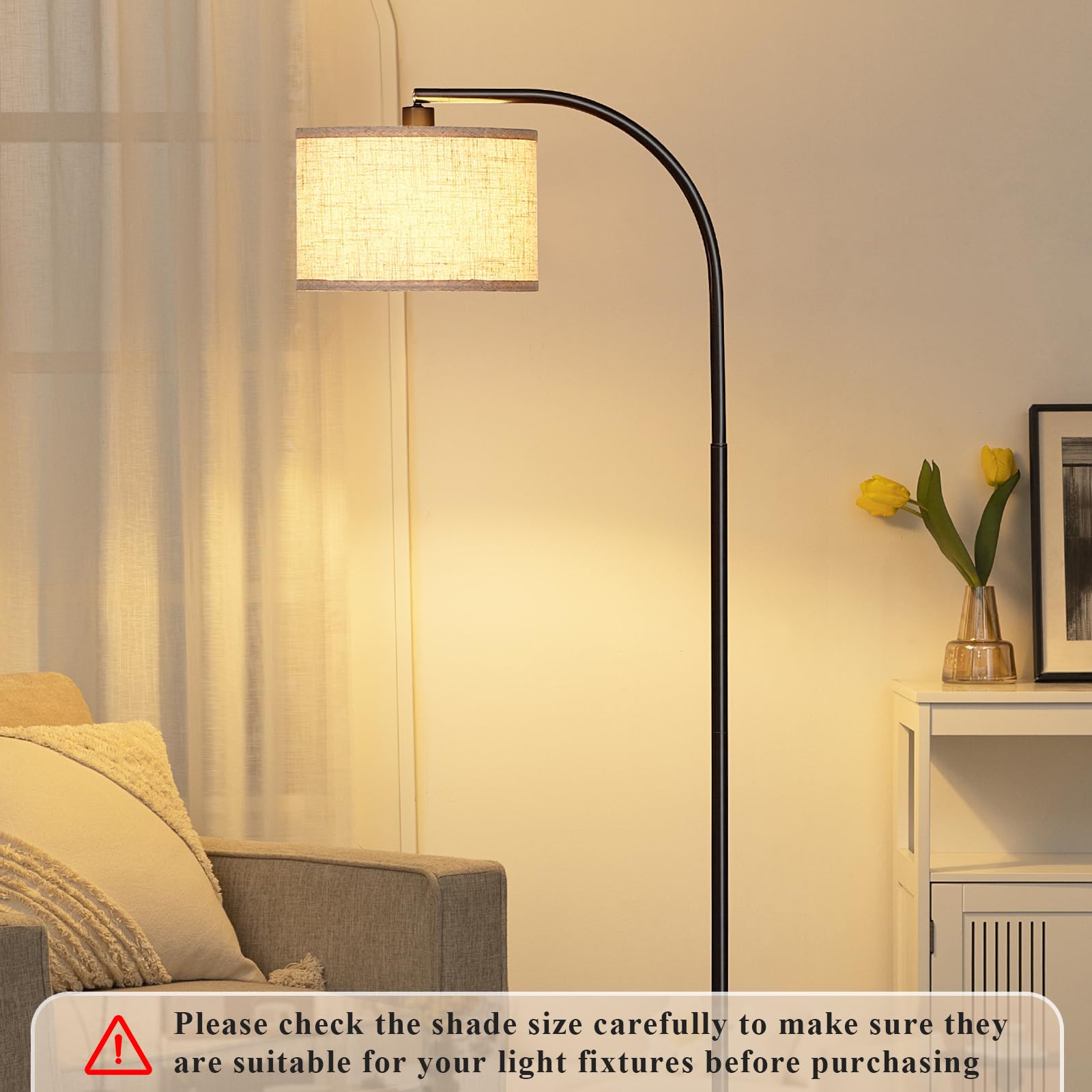 EFUTURETIME Klosz do lampy z tkaniny H20 X Ø 30cm, klosz bębnowy pasujący do opraw E14/E27, do lampy stojącej, sufitowej, wiszącej, ścienny, lampki nocnej, stołowej, beżowy