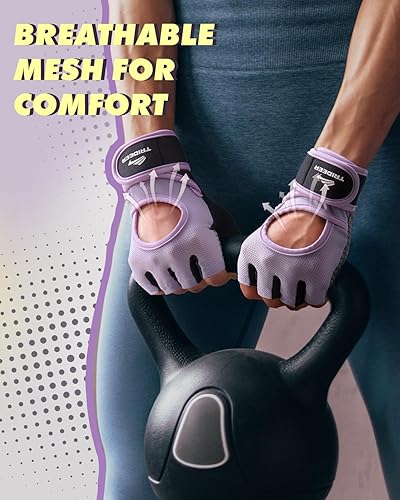 Miniatura 5 de Trideer Guantes de levantamiento de pesas para mujeres y hombres con soporte de muñeca, guantes de entrenamiento para mujer, protección completa de