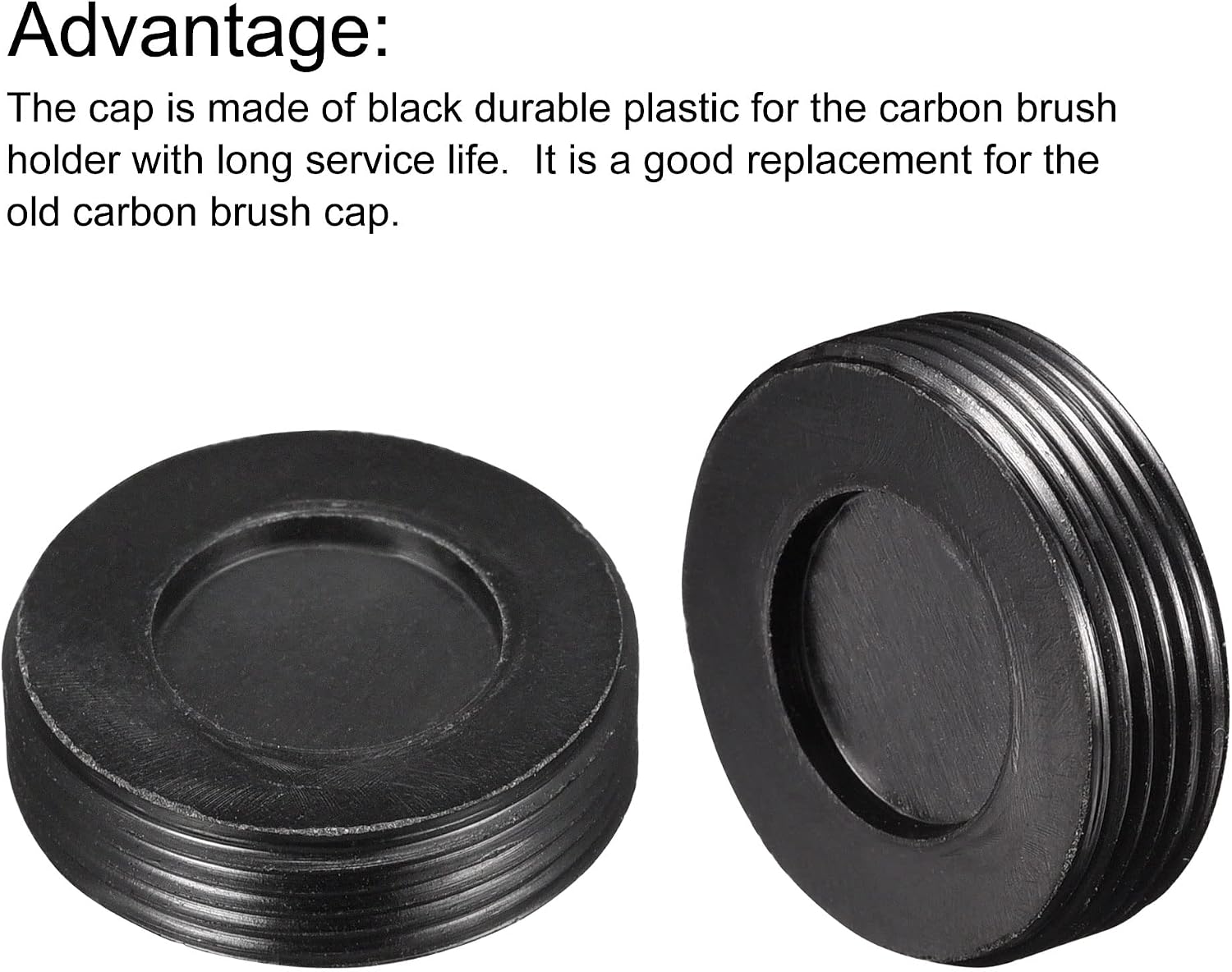 MECCANIXITY Carbon Brush Holder Cap Motor Electric Brush Plastic Cover Thread Black 22mm OD 6.7mm Height, Pack of 10