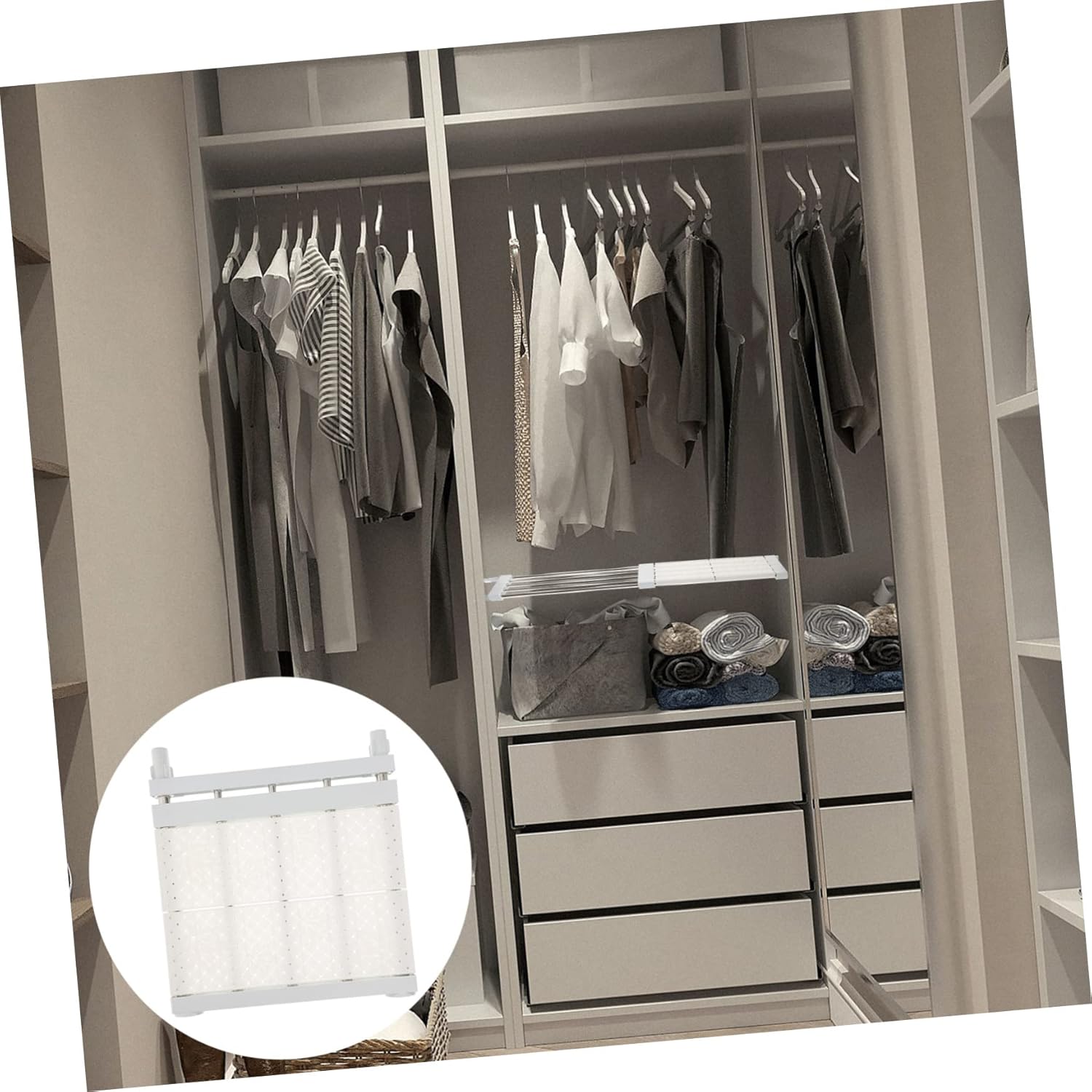 Storage Shelf Bathroom Rack Retractable Shelf Wardrobe Wall Bracket Nail-Free