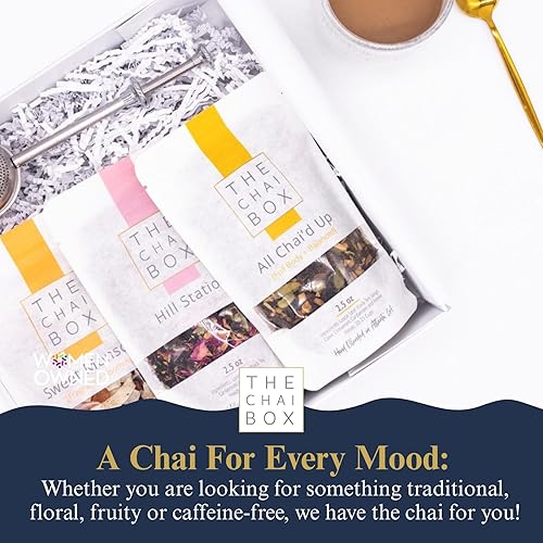 Miniatura 3 de The Chai Box Set de Té de Hojas Sueltas Más Vendido - Presentado en las Cosas Favoritas de Oprah  Caja de Regalo de Té Chai Con Cafeína de 3 Sabores