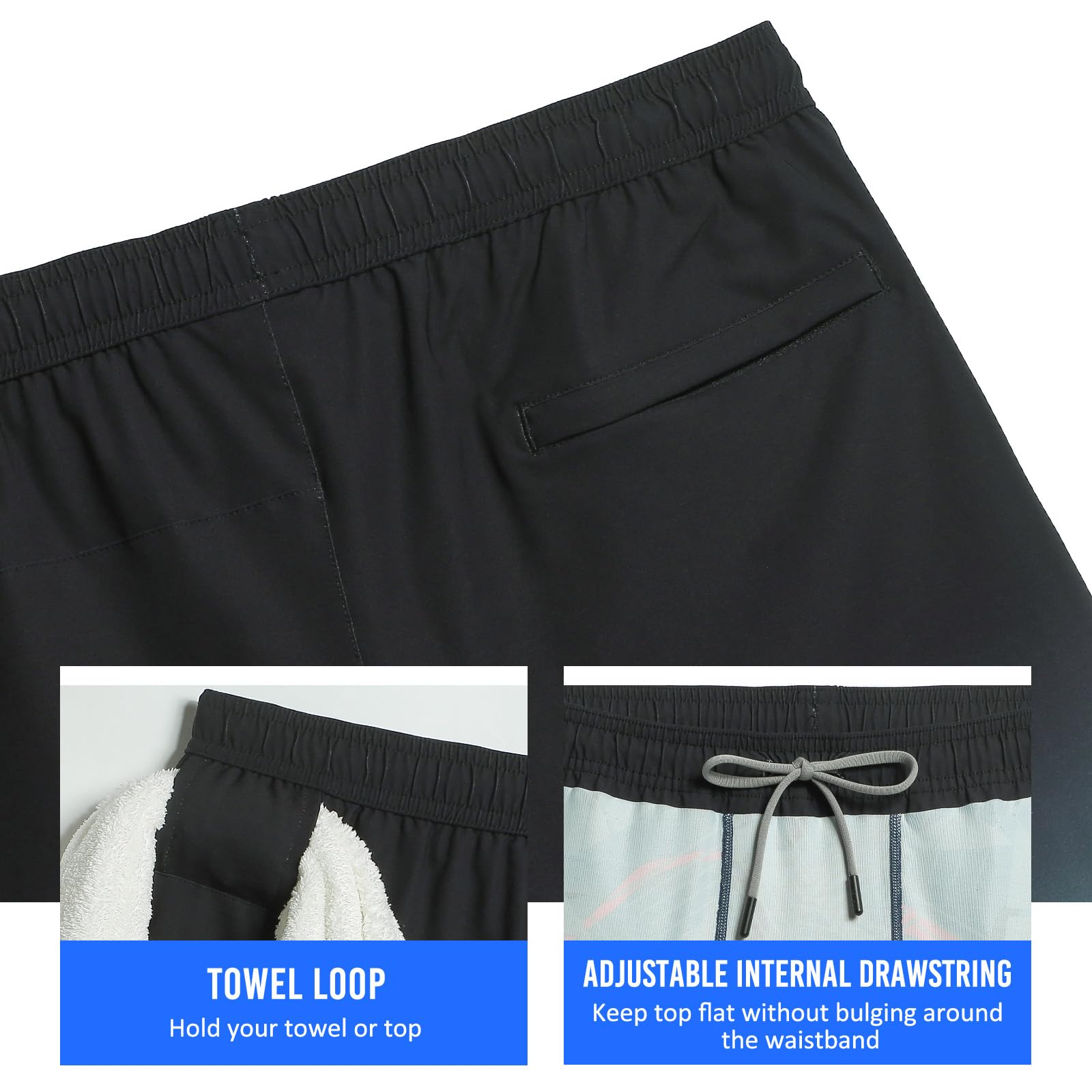 maamgic Pantalones cortos de entrenamiento para hombre, 2 en 1, elásticos, de 5 pulgadas, con entrepierna de gimnasio, pantalones cortos para correr con forro de compresión, bolsillo con cremallera