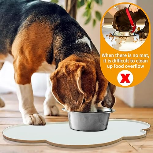Miniatura 3 de Ptlom Tapete de silicona para alimentación de mascotas para perros y gatos, mantel individual de labios altos para mascotas, antideslizante,