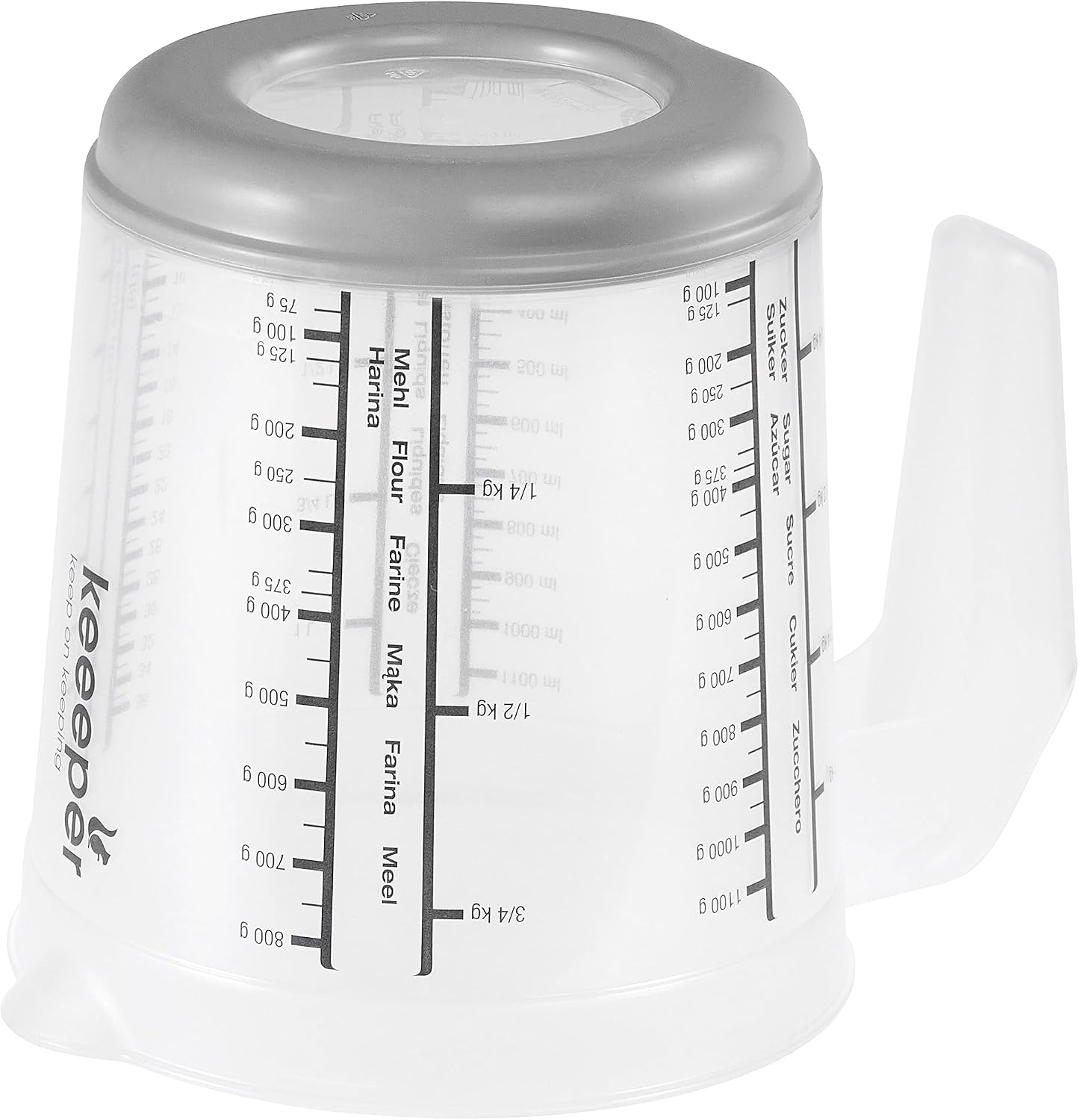 keeeper Measuring Jug, Measurement Cup with Non-Slip Function, 1 Litre, Massimo, Nordic Grey image 3