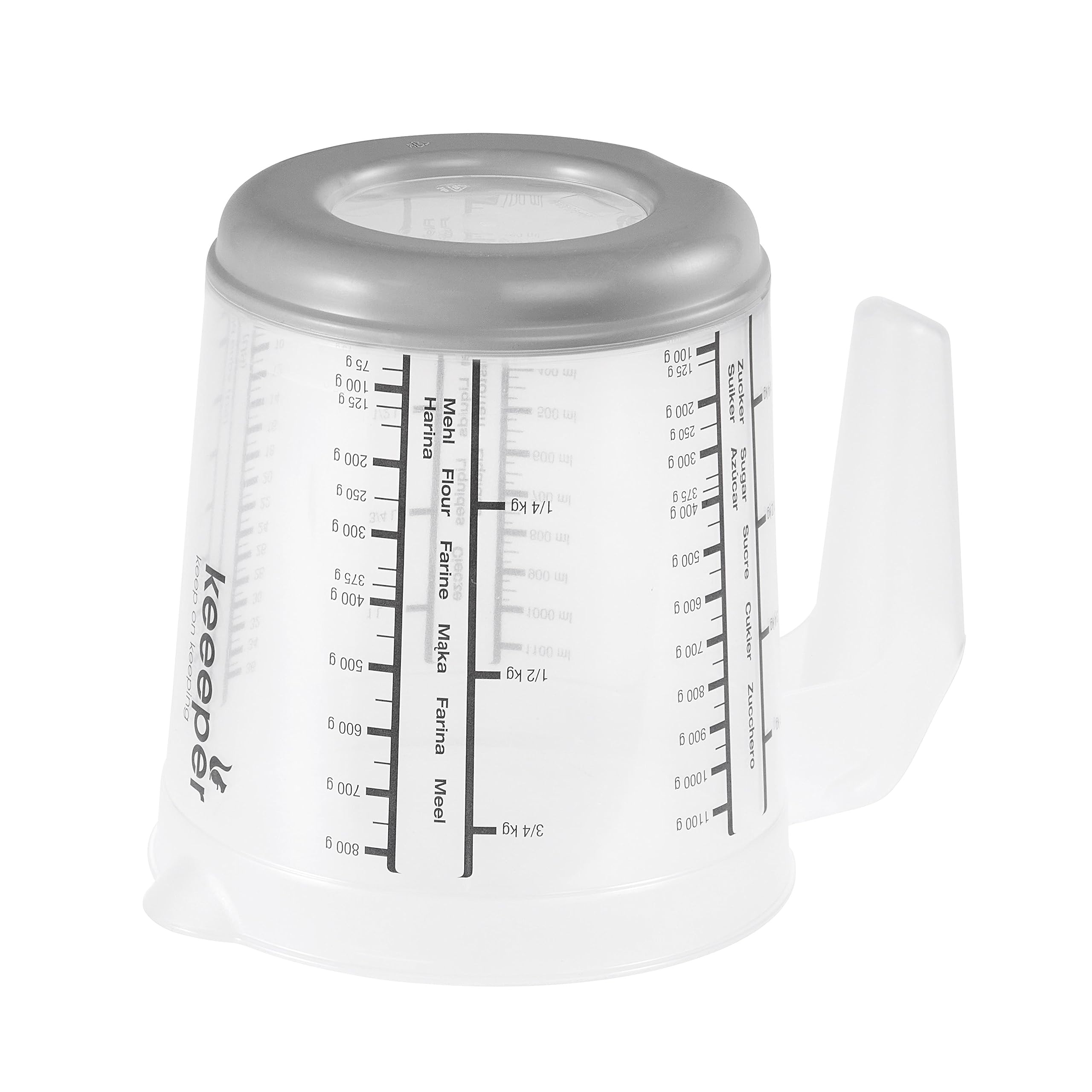 keeeper Messkanne mit Anti-Rutsch-Funktion, 1 l, Massimo, Nordic Grey