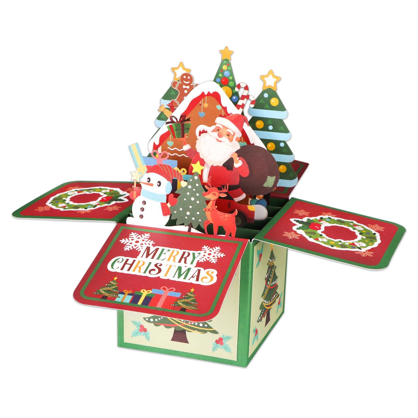 Steelhill Pop Up Christmas Cards With Envelope,Merry Christmas Gift Cards Bulk For Mom Wife Boyfriend,Funny 3D Holiday Greeting Cards For Kids School Classroom Xmas Gifts (Pinecones Card