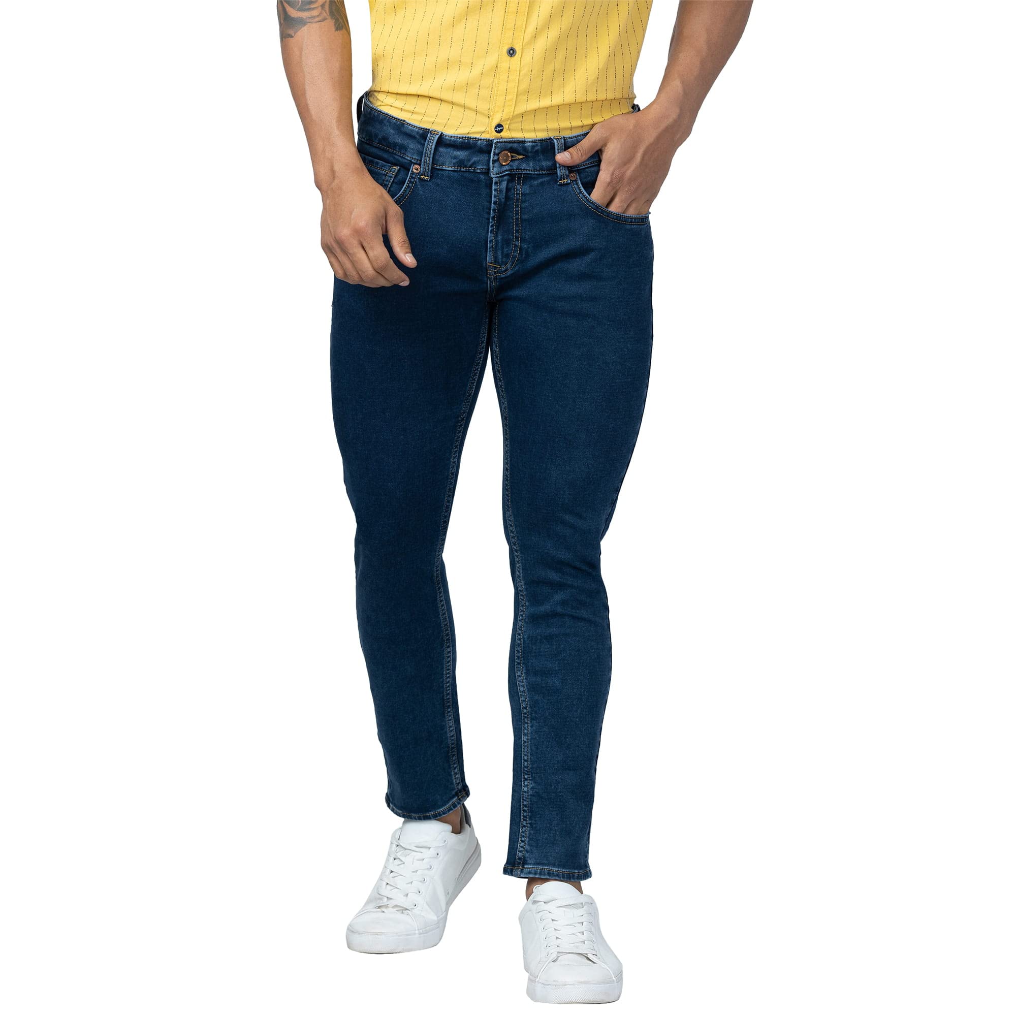 spykar Men Indigo Blue Cotton Slim Fit Tapered Length Jeans (Kano)-picture-11