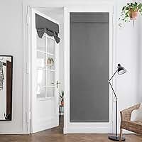 HOMEIDEAS Cortinas de porta francesas cinza, cortinas blackout de privacidade, persianas de 66 x 203 cm para janela de vidro, cortinas de amarrar com isolamento térmico para quarto, 1 painel