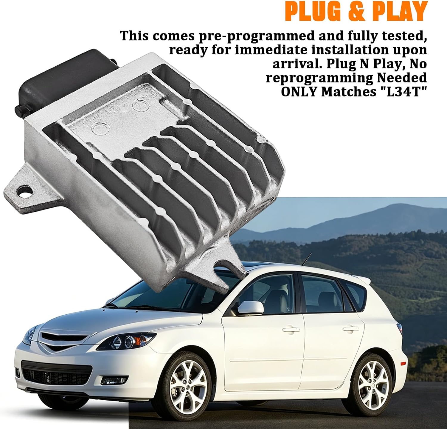 L34T-18-9E1A Transmission Control Module, Tested Programmed TCM Start Plug N Play With"L34T" Transmission Control Module Compatible with 2007 2008 2009 Mazda 3 2.3L L34T-18-9E1B, L34T-18-9E1C