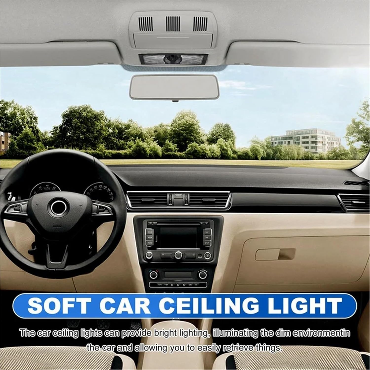 Overhead Console Reading Lamp Compatible with Polo 9N 2002-2010, Replaces OE# 6Q0947291A