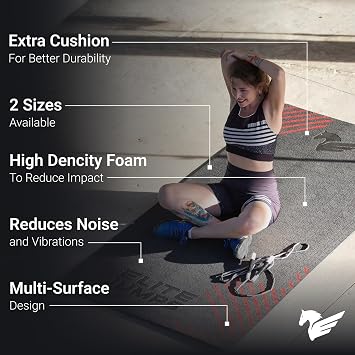 EliteSRS Jumps Premium Jump Rope Mat - Large Format Non Slip Mat - Home Workout Exercise Mat - Suitable for All Surfaces