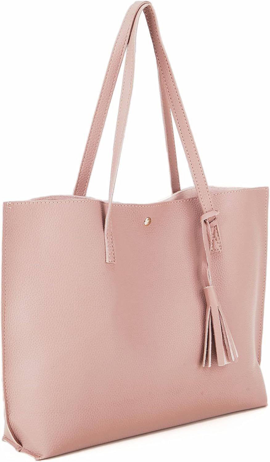Women Tote Bags Top Handle Satchel Handbags PU Faux Leather Tote Bag with Tassel Shoulder Purse One Size Pink3 image 2 of 7 B07Q4J44HL