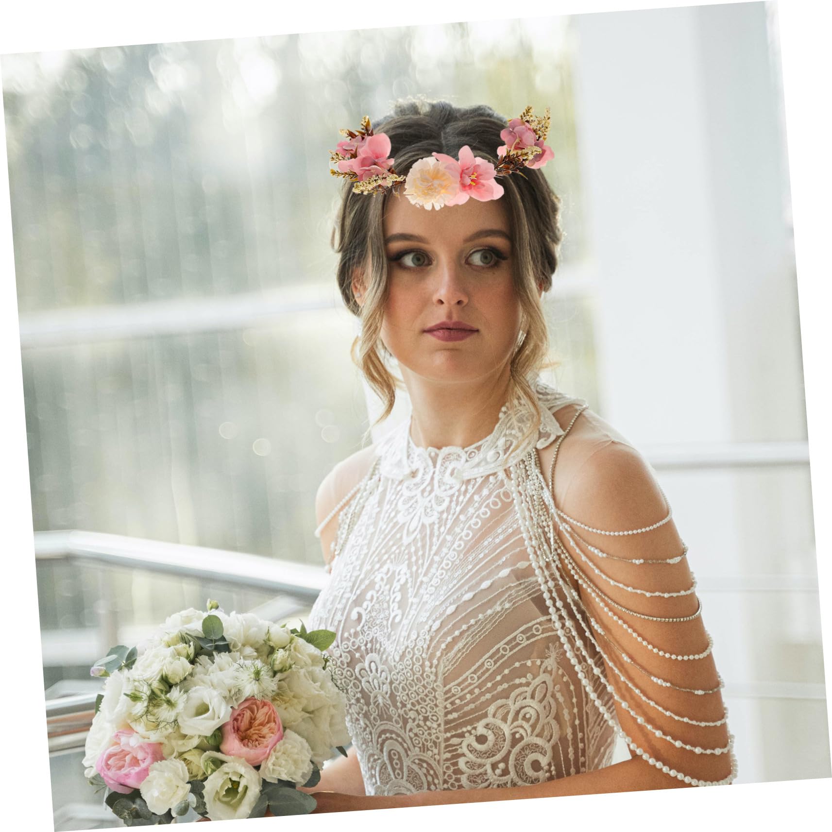 Couronne Fleur Cheveux Mariage Pourpre, Bandeau Femme Tissu