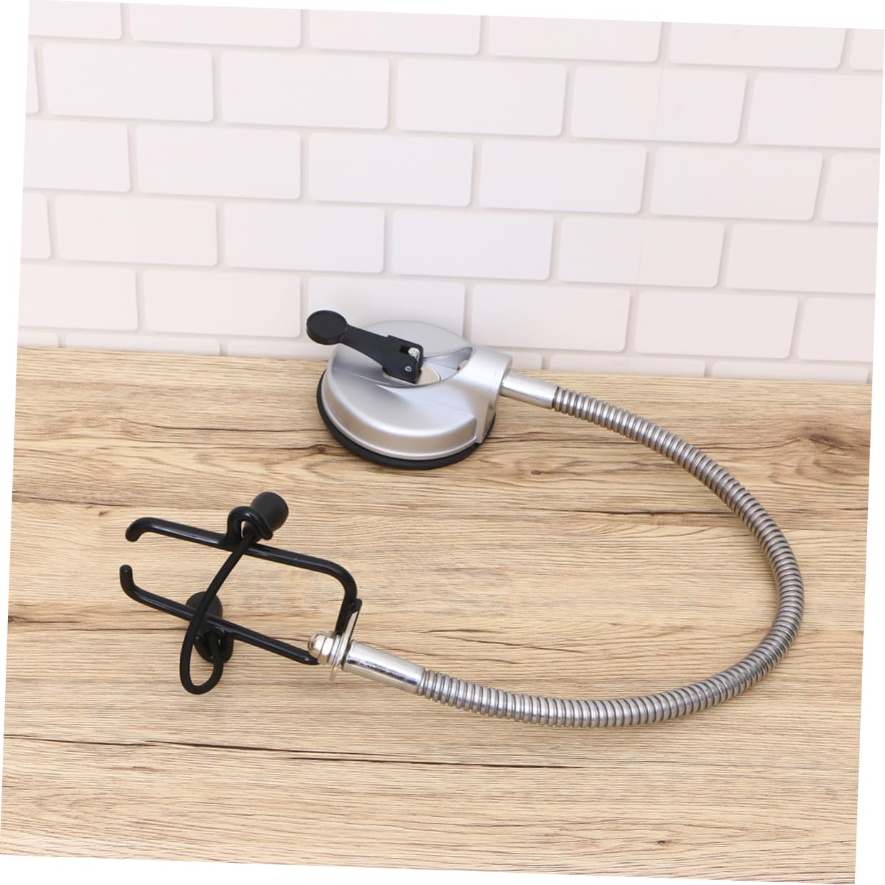 TOPBATHY Supporto per Asciugacapelli da Muro Regolabile in Ferro Argento Ventosa Antiruggine per Bagno e Toilette, Capacità Massima 5kg