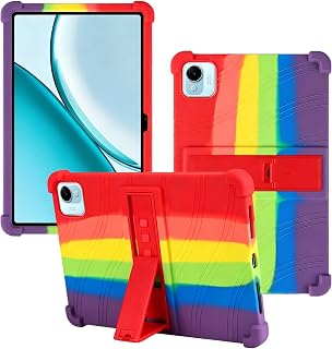 Case for Honor Pad X10 Pro Tablet 11.5Inch,Rainbow. | WUNIAK Shock proof Lightweight Stand Rubber Shell Protective Cover,Kids Friendly Soft Silicone Adjustable Stand Cover.