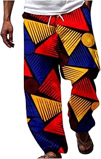 Pantalones de playa para hombre, estilo étnico, tribal, tradicional, para el tiempo libre, ligeros, bohemios, para el tiempo libre, holgados, coloridos