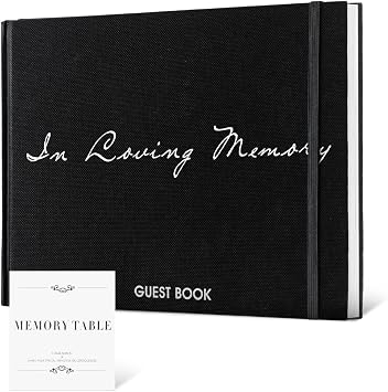 Funeral Guest Book for Memorial Service, In Loving Memory Sign in Guestbook