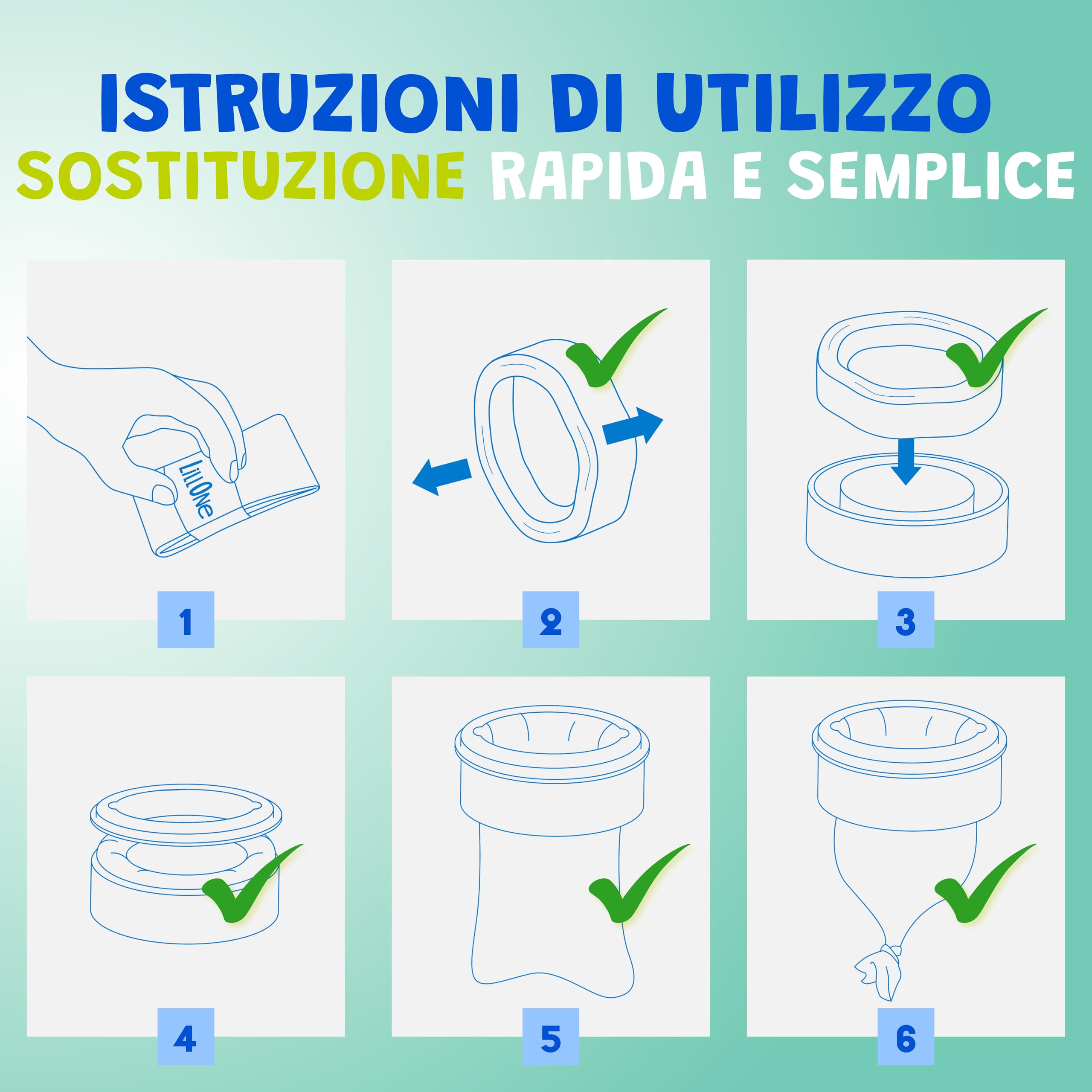 LillOne XXL-SET 10 Ricariche da Oltre 10 Metri + 1 Cassetta Riutilizzabile - Compatibili con Mangiapannolini Maialino Foppapedretti, Angelcare, Munchkin - Extra Lunghe Alta Densità