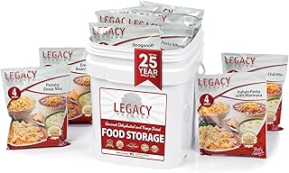 Legacy Food Storage 60 Serving Emergency Food Supply Bucket, 12 Entrees, 23,400 Total Calories,