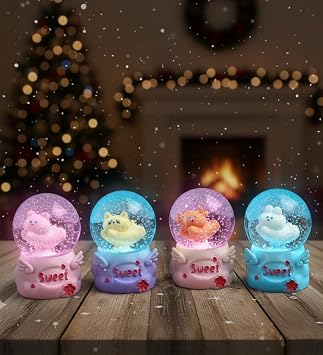 Mini Işıklı Sevimli Hayvan Kar Küresi