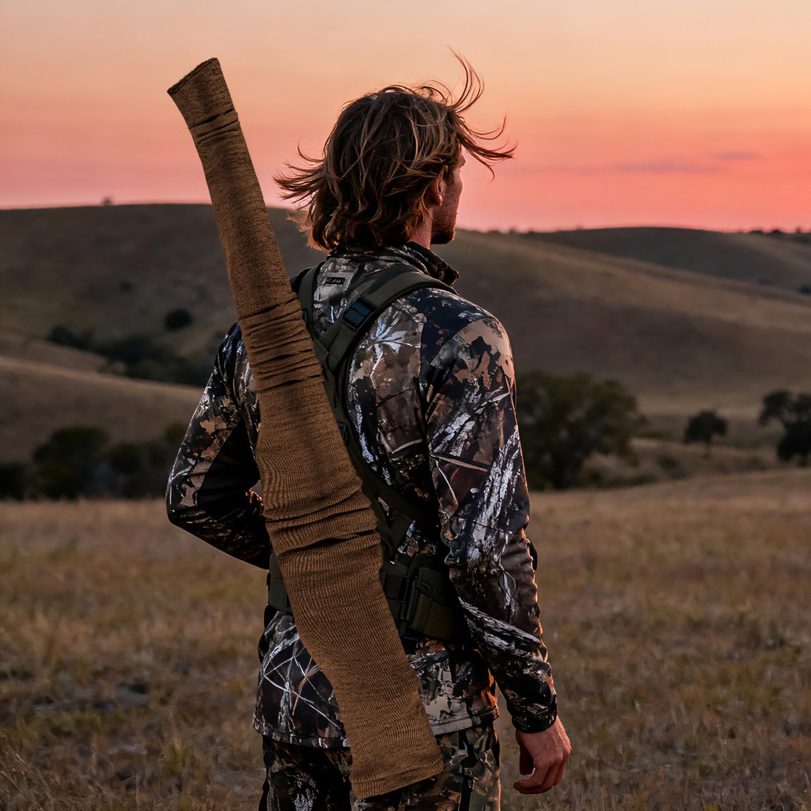 4er Set Silikonisierte Gewehrschutzhüllen (140x15cm) – Elastische Waffensocken aus Polyester für Schrotflinte & Jagdgewehr – Rostschutz & Aufbewahrung für Outdoor & Jagd