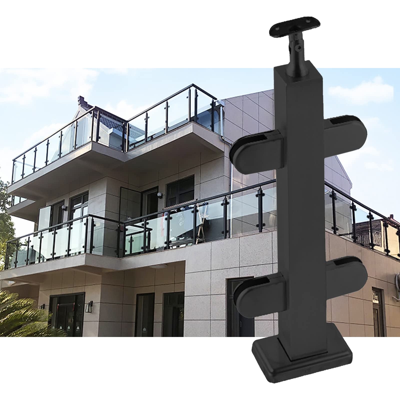 Poteau de balustre pour terrasse extérieure et balcon avec vue panoramique en verre HD