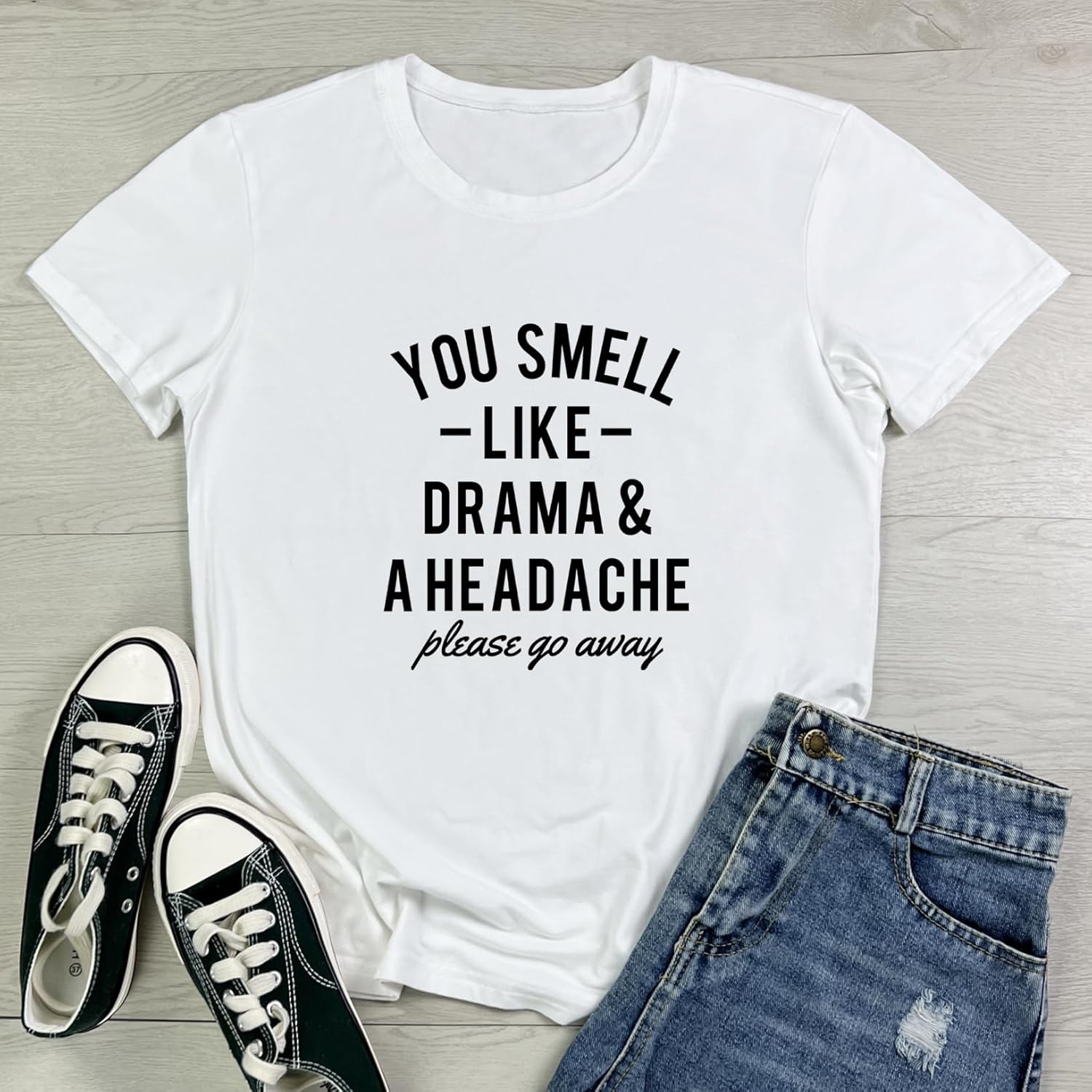 BLACKOO Women You Smell Print T Shirts Graphic Funny Tees - Image 2