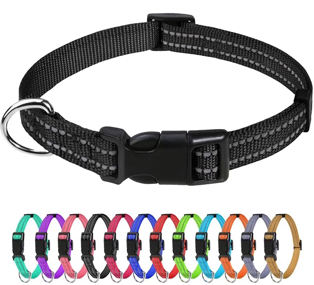 TagME Collar Perro Ajustable,Collar Nylon Reflectante,para Caminar Correr Entrenamiento…