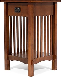 Furniture of America Liverpool 1-Drawer End Table, Antique Oak