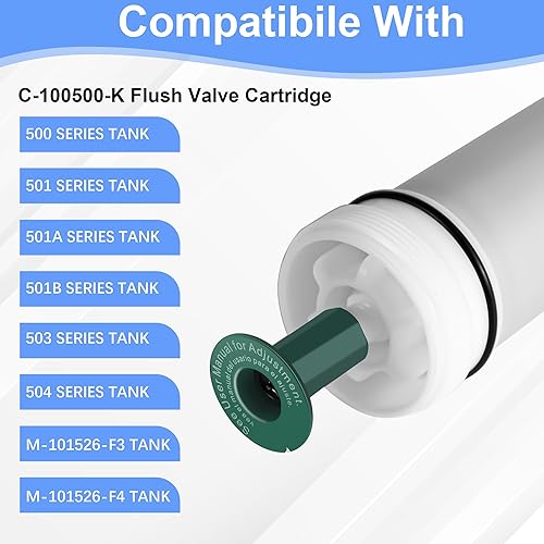 Miniatura 3 de Conjunto de cartucho de válvula de descarga C-100500-K, para sistema de tanque serie 500, 501, 501A, 501B, 503, 504, compatible con tanque de