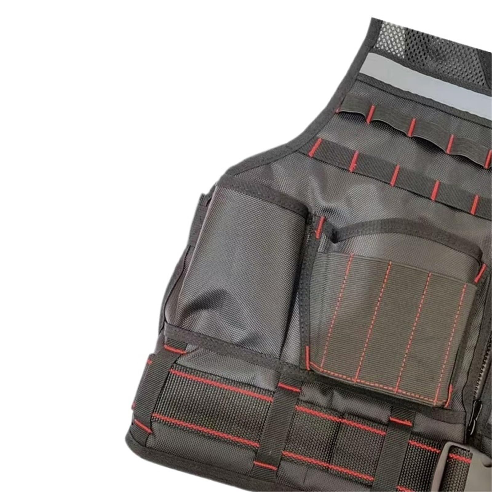 Chaleco de Herramientas Workwear Tool Vest Safety Work With Multi-pockets Toolkit Pouch Heavy Construction For Electrician Carpenter