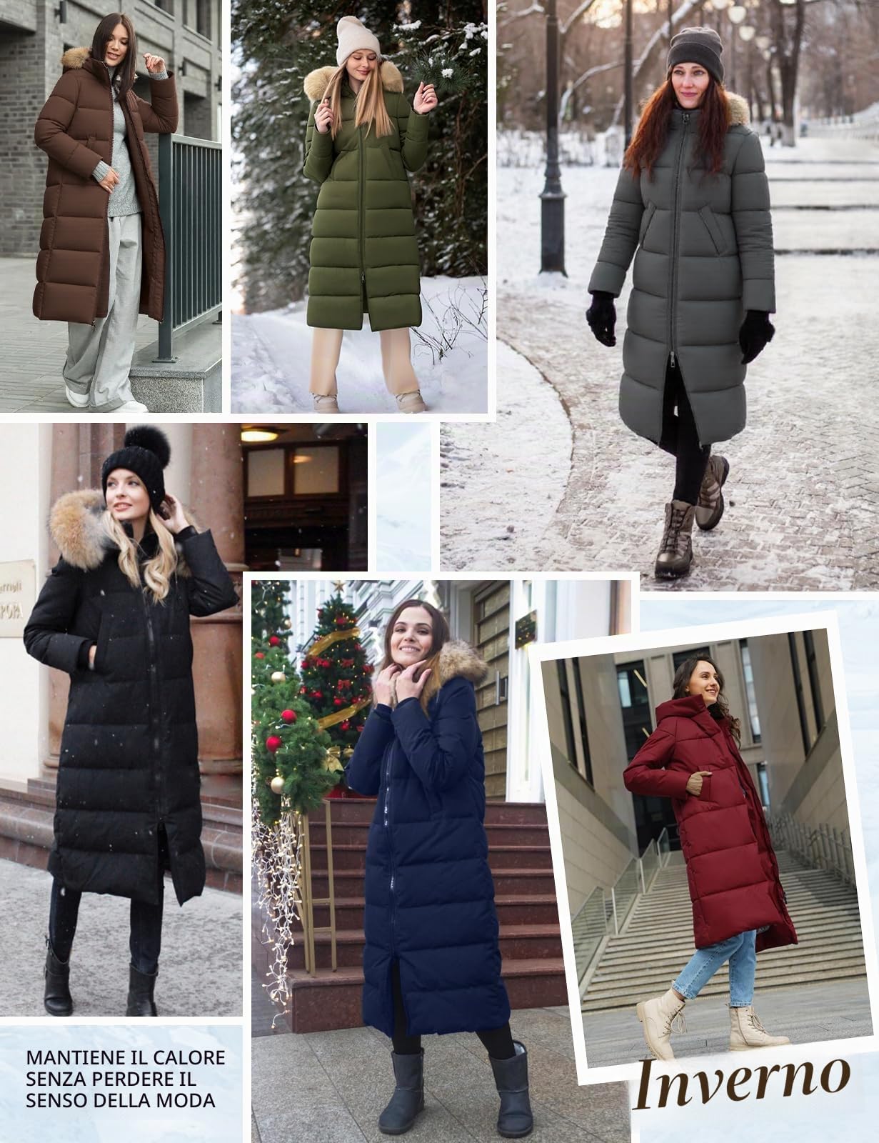 Tuopuda Cappotto Donna Lungo Invernale Giubbotto Giacca Cappotti Imbottita Caldo Addensare il cappotto Parka Giacche con Cappuccio Trapuntato Giaccone Outwear Antivento Cappotti